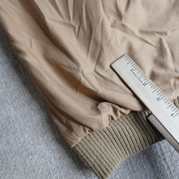 Vintage Melton Jacket XL Beige Bomber Harrington Reversible Wool Blend - Picture 6 of 16